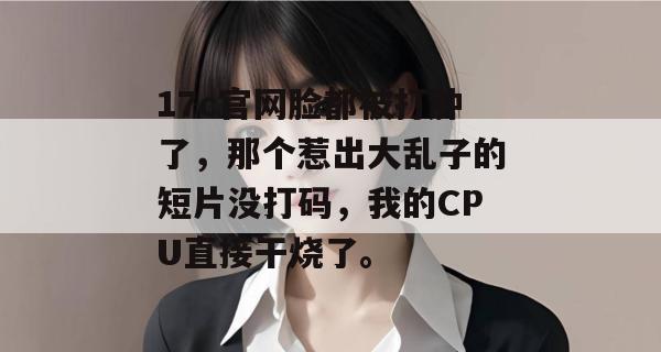17c官网脸都被打肿了，那个惹出大乱子的短片没打码，我的CPU直接干烧了。